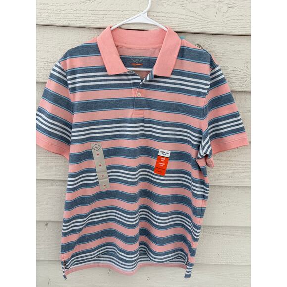 New *ST. JOHN'S BAY* COMFORT FLEX ESSENTIAL POLO BLUE & PINK MEN'S MEDIUM - Picture 3 of 7